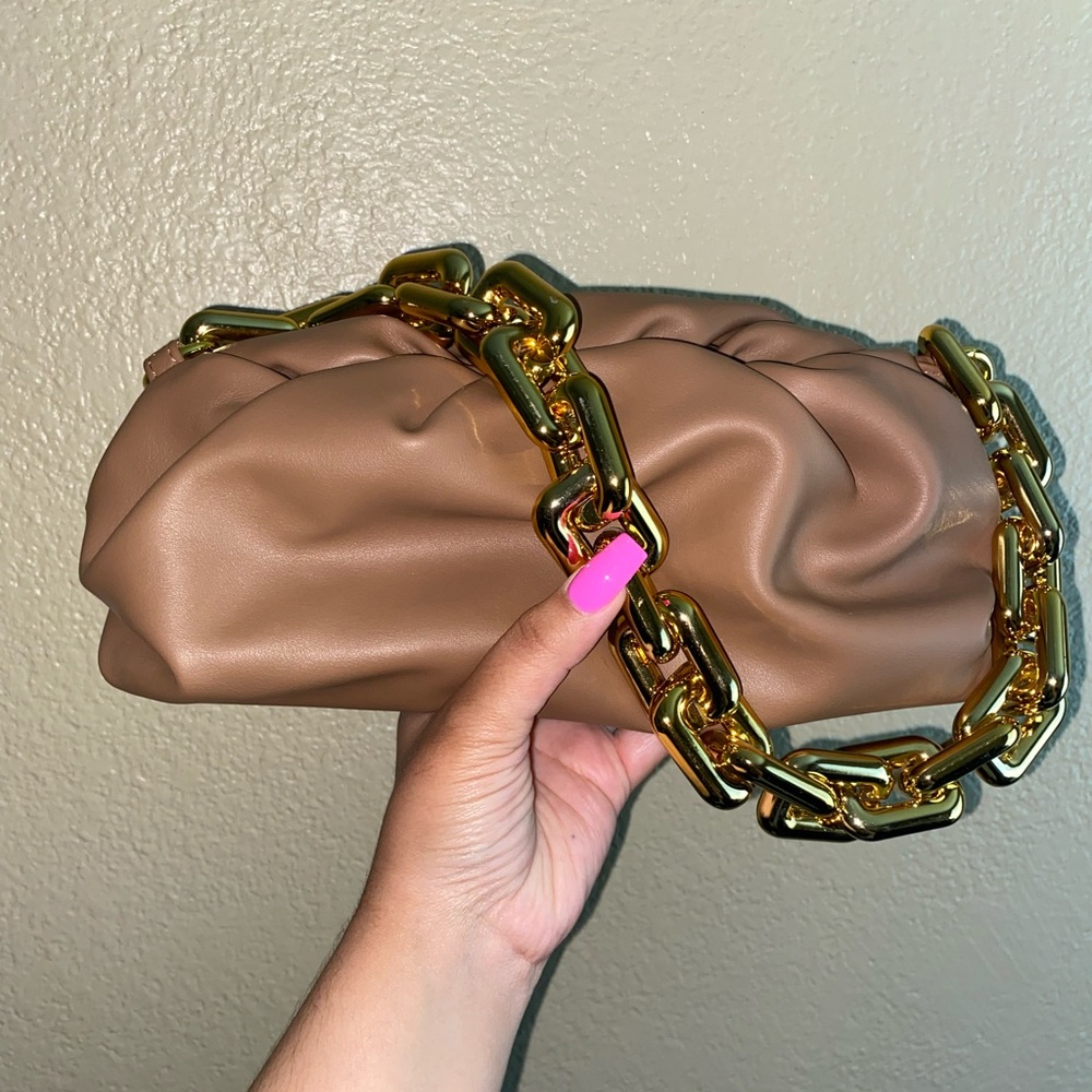 Brown clutch with chain